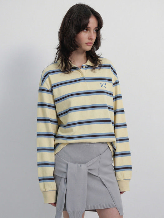 Raive Striped Oversized Polo T-shirts