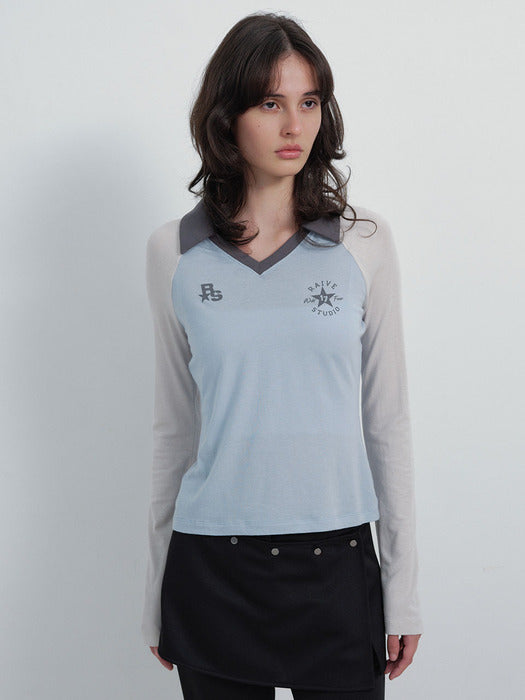 Raive Slim-fit Color Block Raglan T-shirts