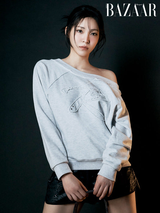 Raive Off-shoulder Applique Sweatshirt
