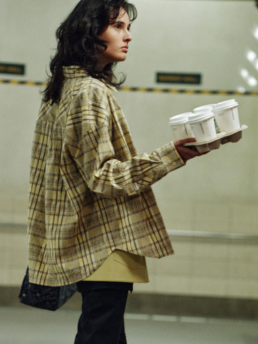 Raive Oversized Check Texture Shirts