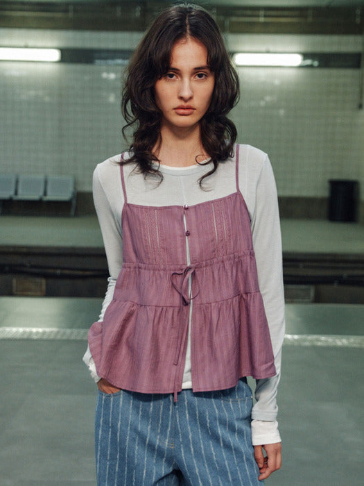 Raive Pintuck Lace Bustier Blouse