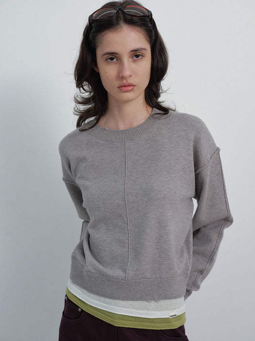 Raive 2Color-block Layered Knit