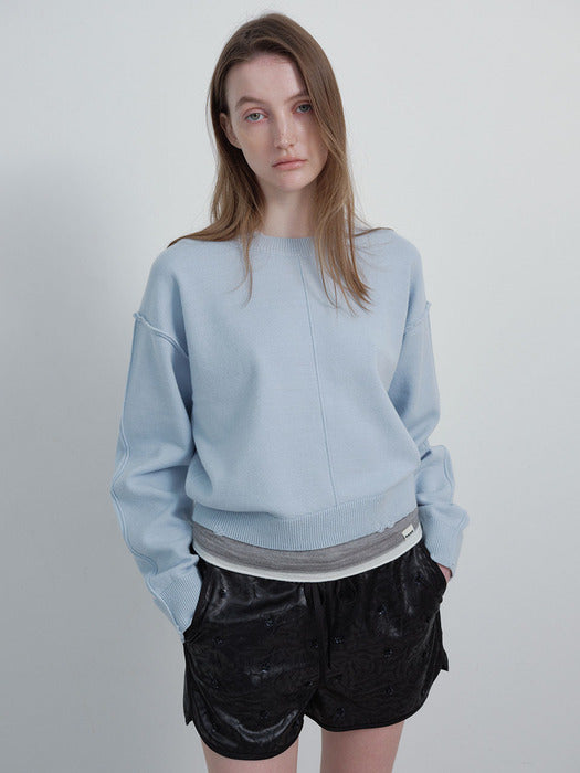 Raive 2Color-block Layered Knit