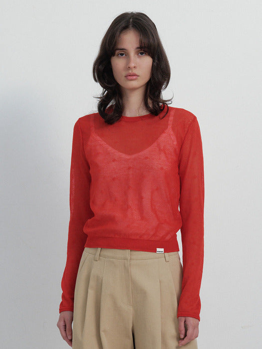 [raive] Sheer Dot Pattern Knit VK6SP351_2color