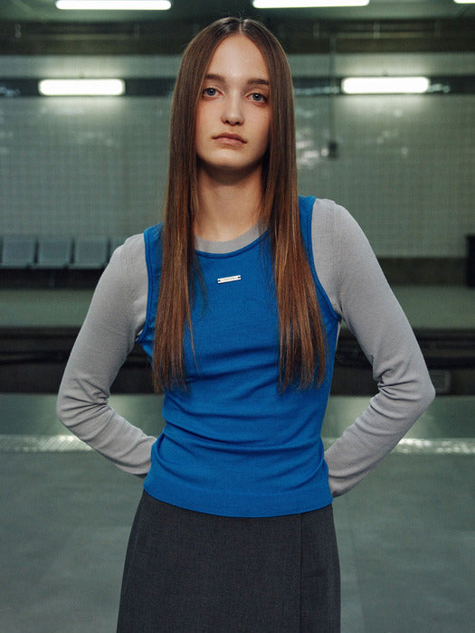 [raive] Back Strap Layered Knit VK6SP252_2color