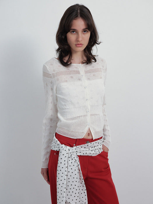 Raive Dot Button Knit Cardigan