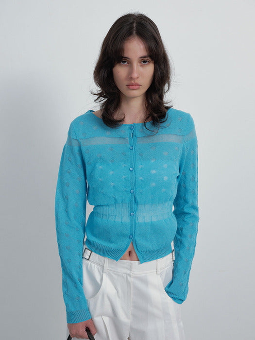 Raive Dot Button Knit Cardigan