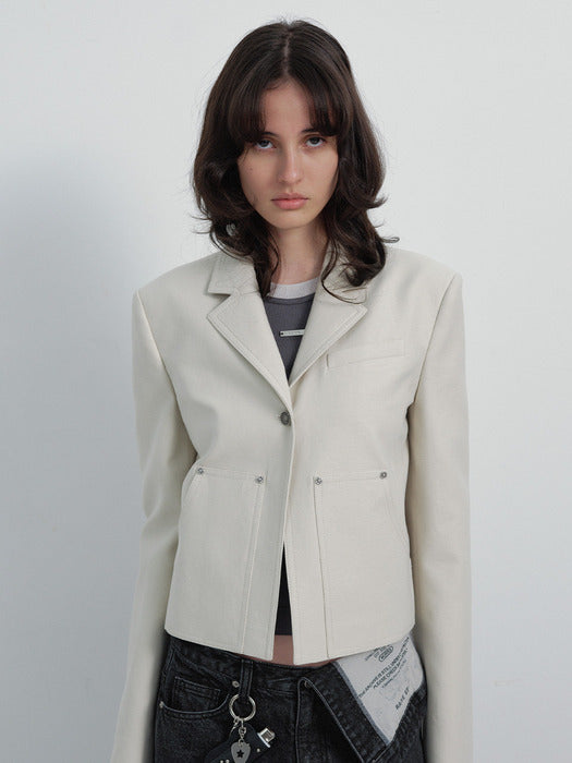 [raive] Rivet Point Cotton Jacket VW6SJ201_2color