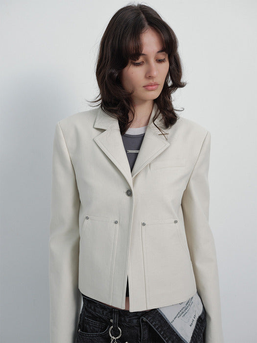 [raive] Rivet Point Cotton Jacket VW6SJ201_2color