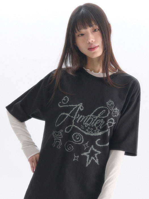 Ambler Cross-stitch T-Shirts (Black)