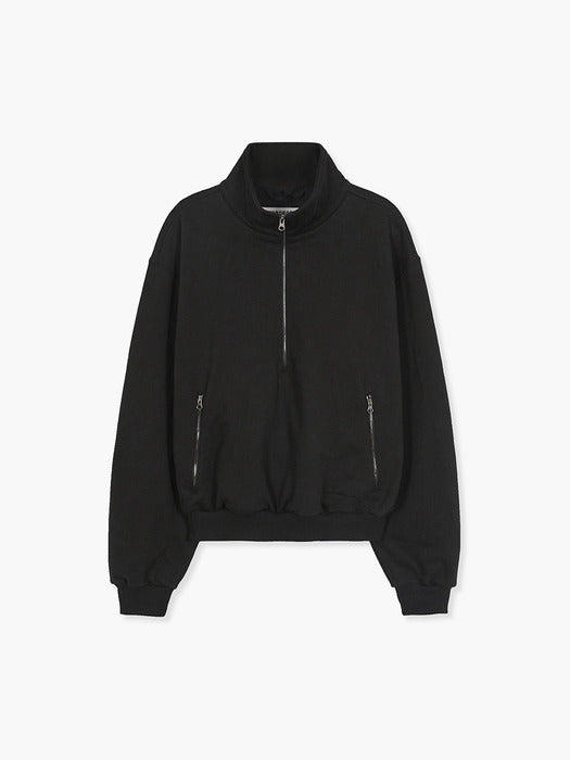 Margesherwood Half Zip-UP Sweatshirt black