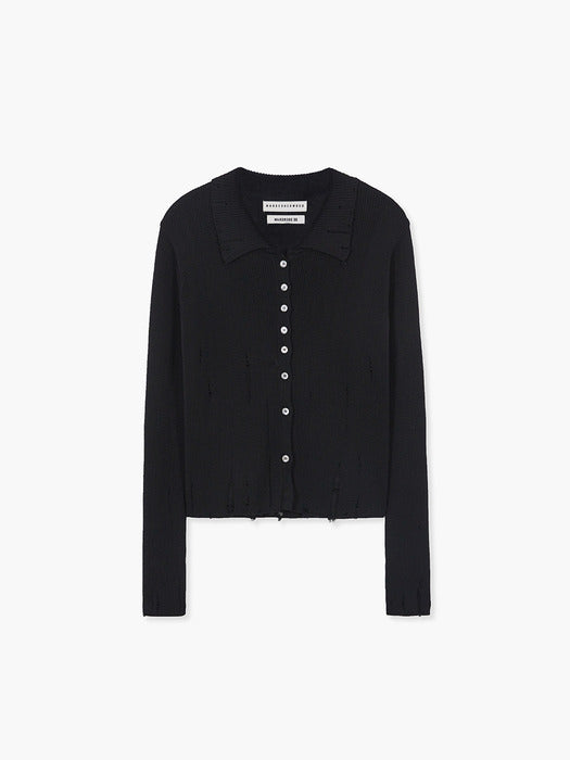 Margesherwood Ribbed Collar Cardigan black
