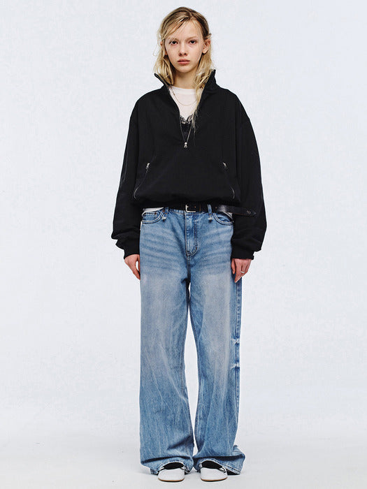 Margesherwood Wide Leg Wrinkle Jeans blue