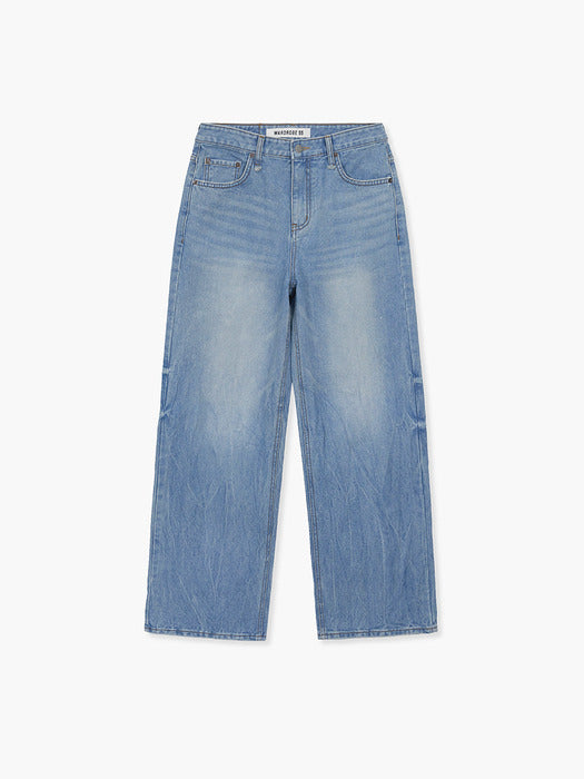 [MARGESHERWOOD] WIDE LEG WRINKLE JEANS_blue