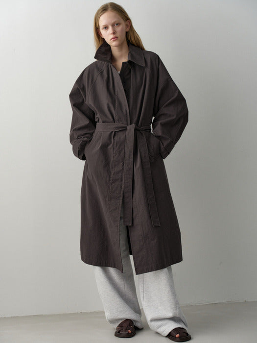 Facade Pattern Utility Trench Coat charcoal