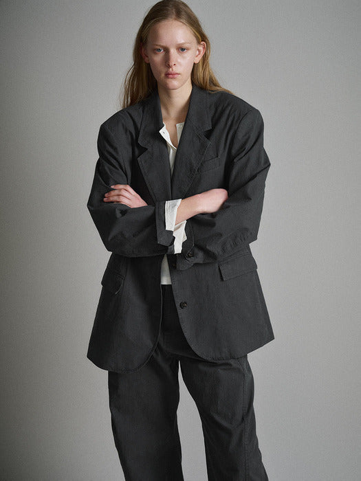 Facade Pattern Vintage Cotton Jacket charcoal