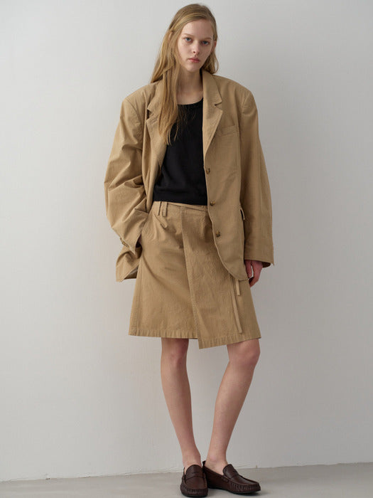 Facade Pattern Vintage Cotton Jacket almond beige