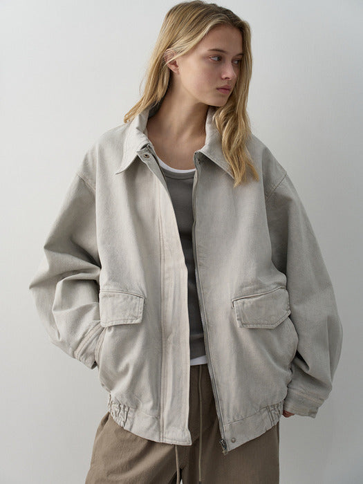 Facade Pattern Oversized Utility Cotton Blue sand grey