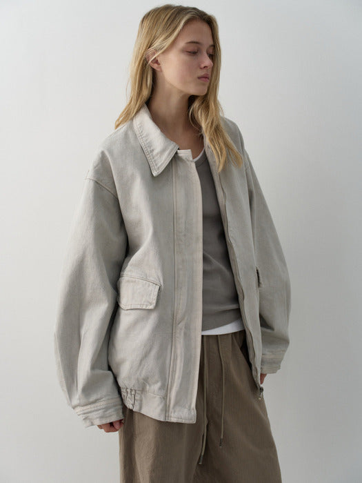 Facade Pattern Oversized Utility Cotton Blue sand grey