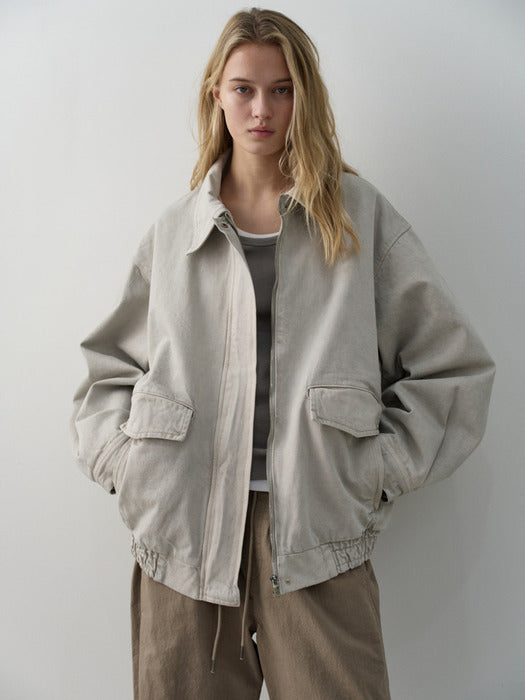 Facade Pattern Oversized Utility Cotton Blue sand grey