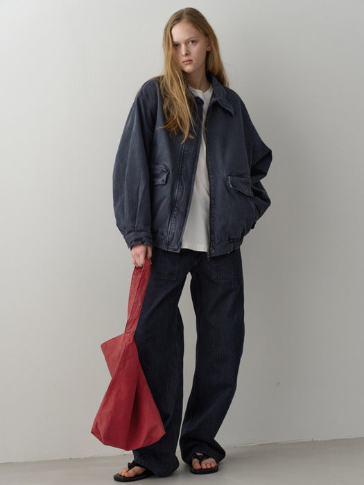 Facade Pattern Overfit Utility Cotton Blue Vintage Midnight