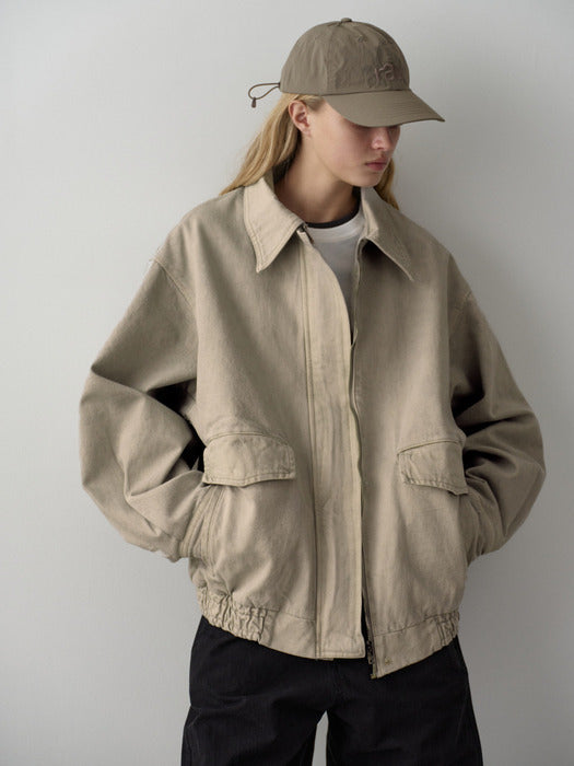 Facade Pattern Oversized Utility Cotton Blue khaki beige
