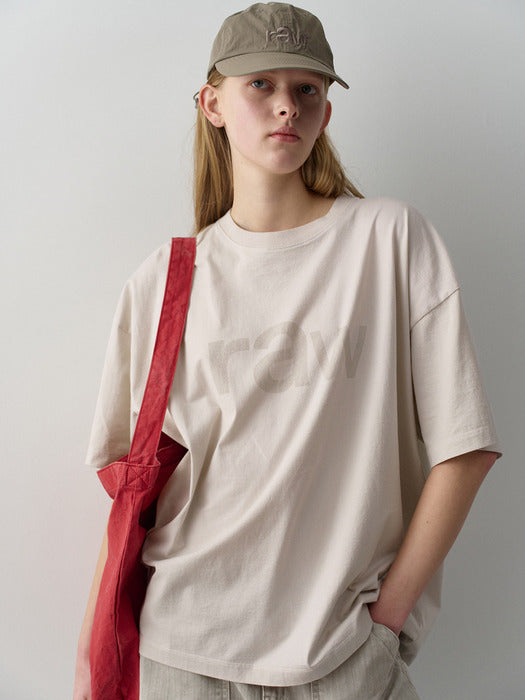 Facade Pattern Raw Oversized T-shirt
