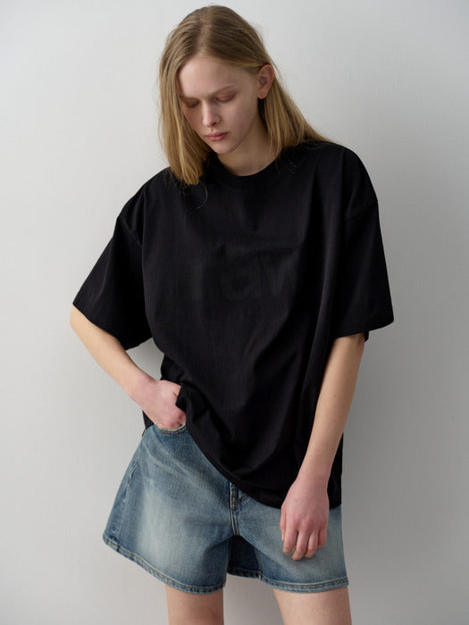 Facade Pattern Raw Oversized T-shirt