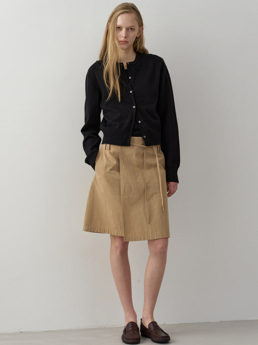 Facade Pattern Cotton Minimal Cardigan black