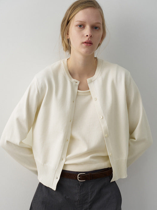 Facade Pattern Cardigan - ivory