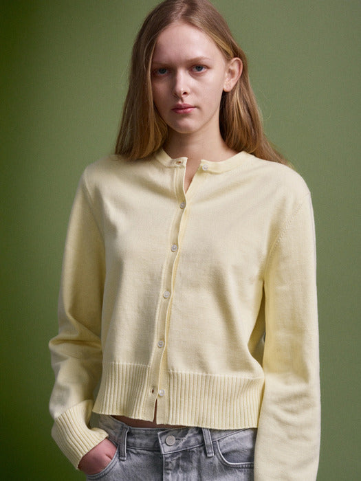 Facade Pattern Cardigan - lemon