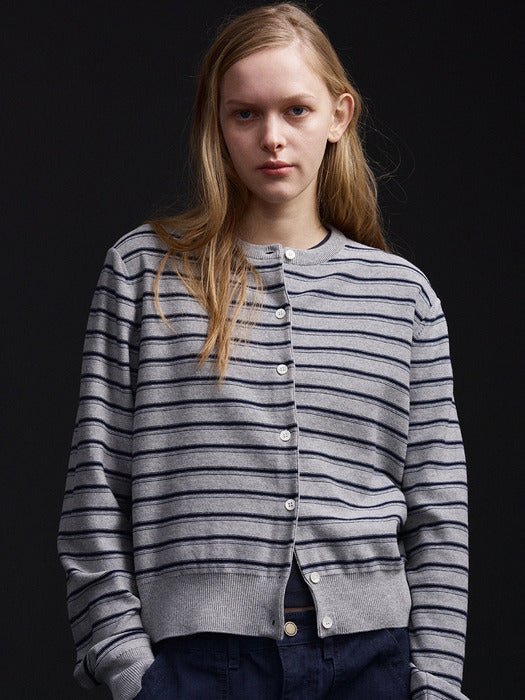 Facade Pattern Cardigan - grey
