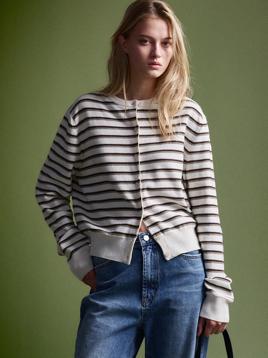 Facade Pattern Cardigan - ivory
