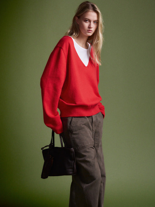 Facade Pattern Knitwear - red