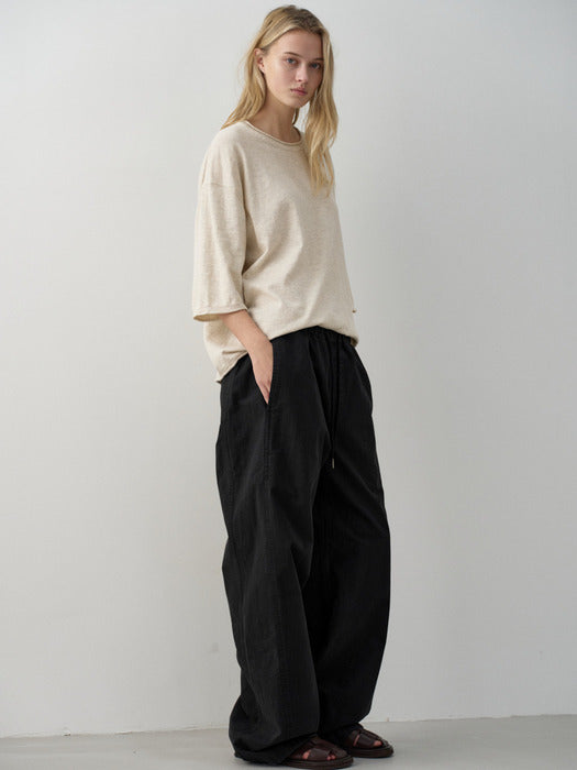 Facade Pattern Utility Banding Pants black