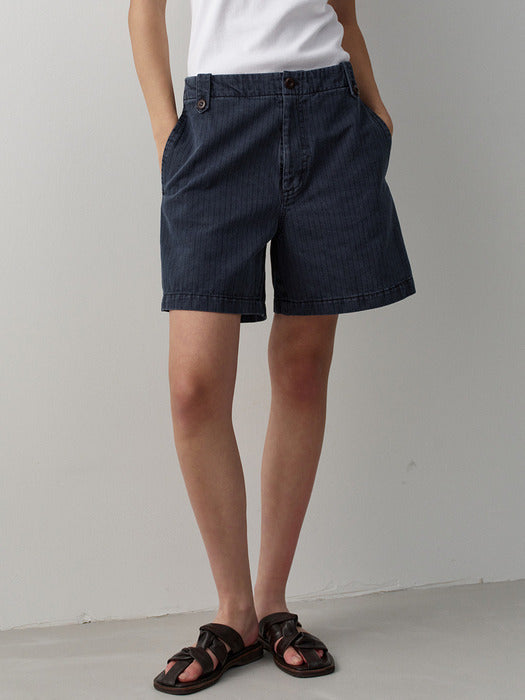Facade Pattern Stripe Utility Shorts vintage midnight