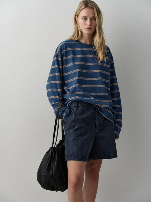 Facade Pattern Stripe Utility Shorts vintage midnight