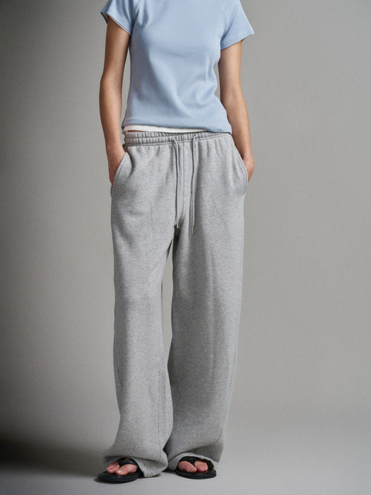 Facade Pattern Curved Sweatpants melange grey