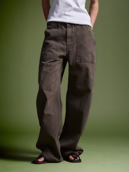 [facade pattern] Denim Round Work Pants_khaki