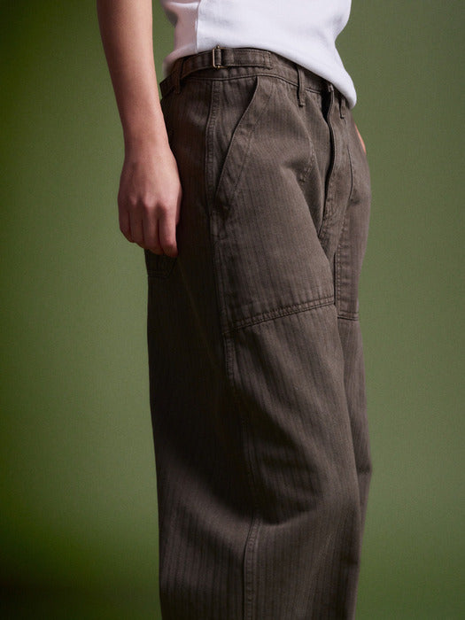 [facade pattern] Denim Round Work Pants_khaki