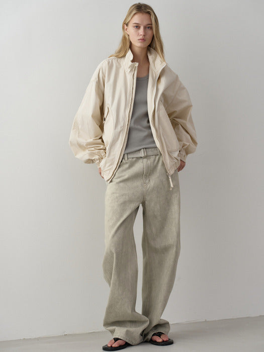Facade Pattern Belted Round Denim ash sage