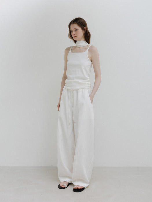 [moia] plain sleeveless (white)
