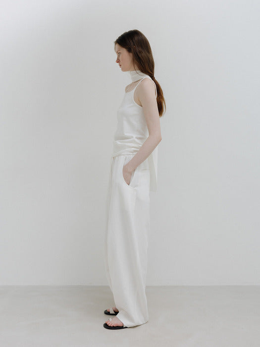 [moia] plain sleeveless (white)