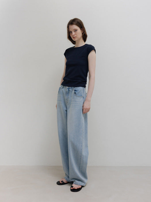 Moia ribbed t-shirt (navy)