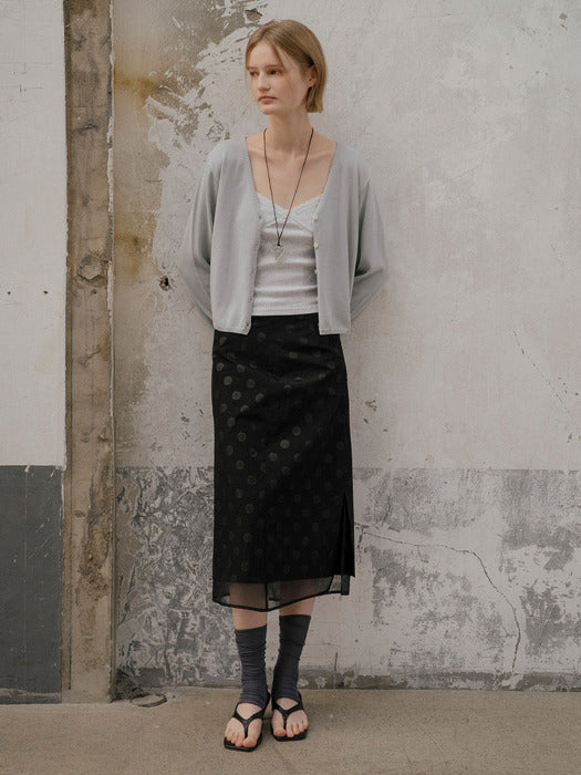 Tillidie Dot midi skirt Black
