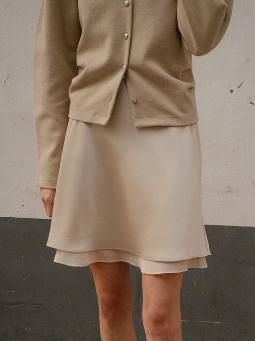 Tillidie Silky layered skirt Beige