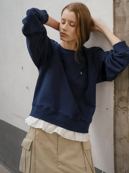 Tillidie Lace heart sweatshirt Navy
