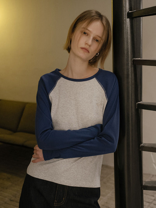 Tillidie Stitch coloring raglan t-shirt Blue