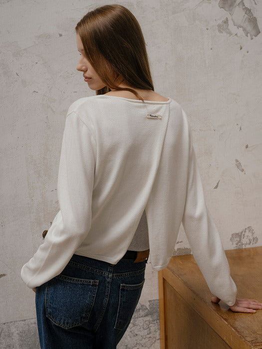Tillidie Modal slit detail cardigan Ivory