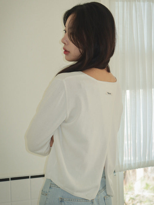 Tillidie Modal slit detail cardigan Ivory